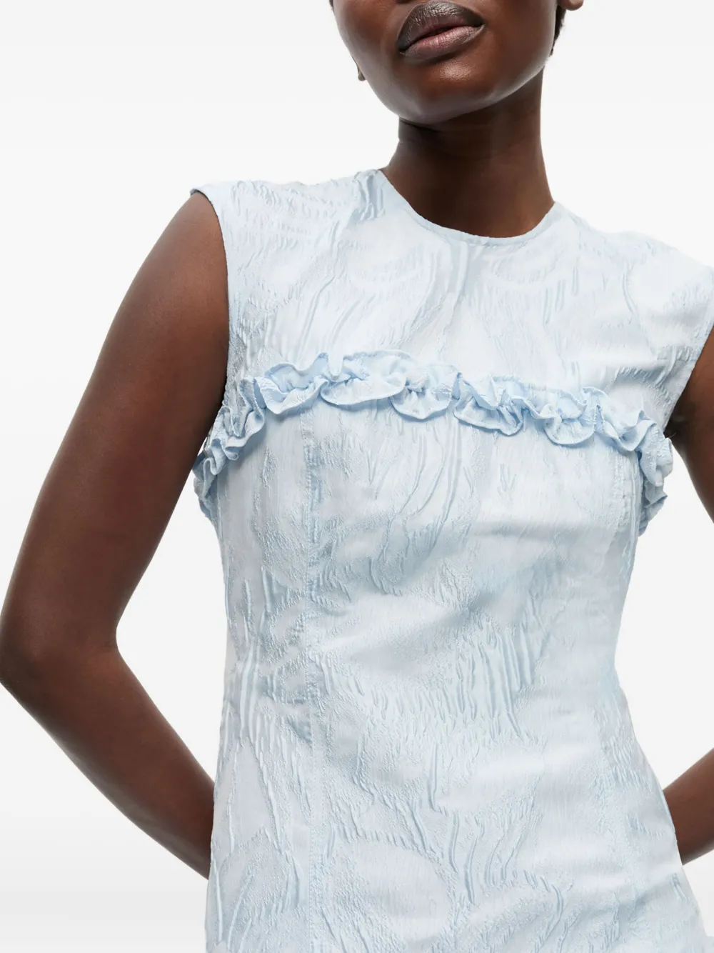GANNI Cloqué korset mini-jurk Blauw