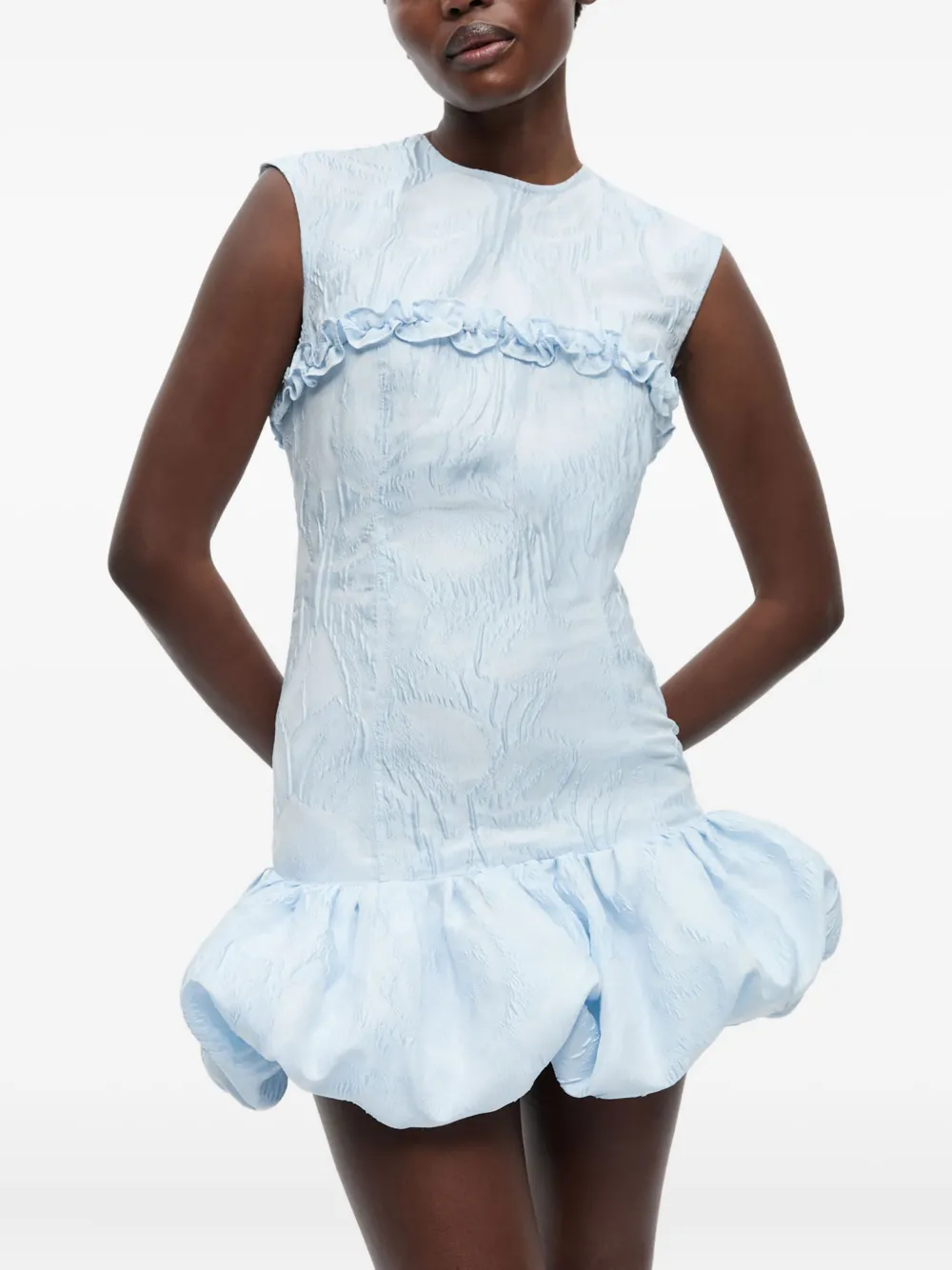 GANNI Cloqué korset mini-jurk Blauw
