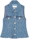 GANNI tweed shirt - Blue