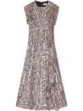 GANNI leopard-print dress - White