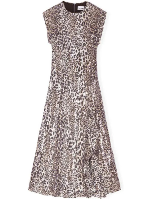 GANNI leopard-print dress