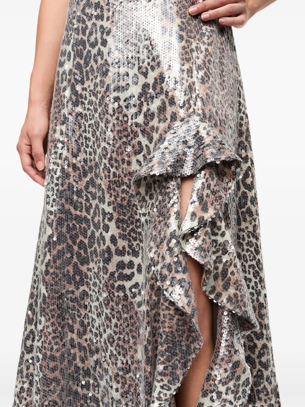 GANNI Jurk met luipaardprint Wit