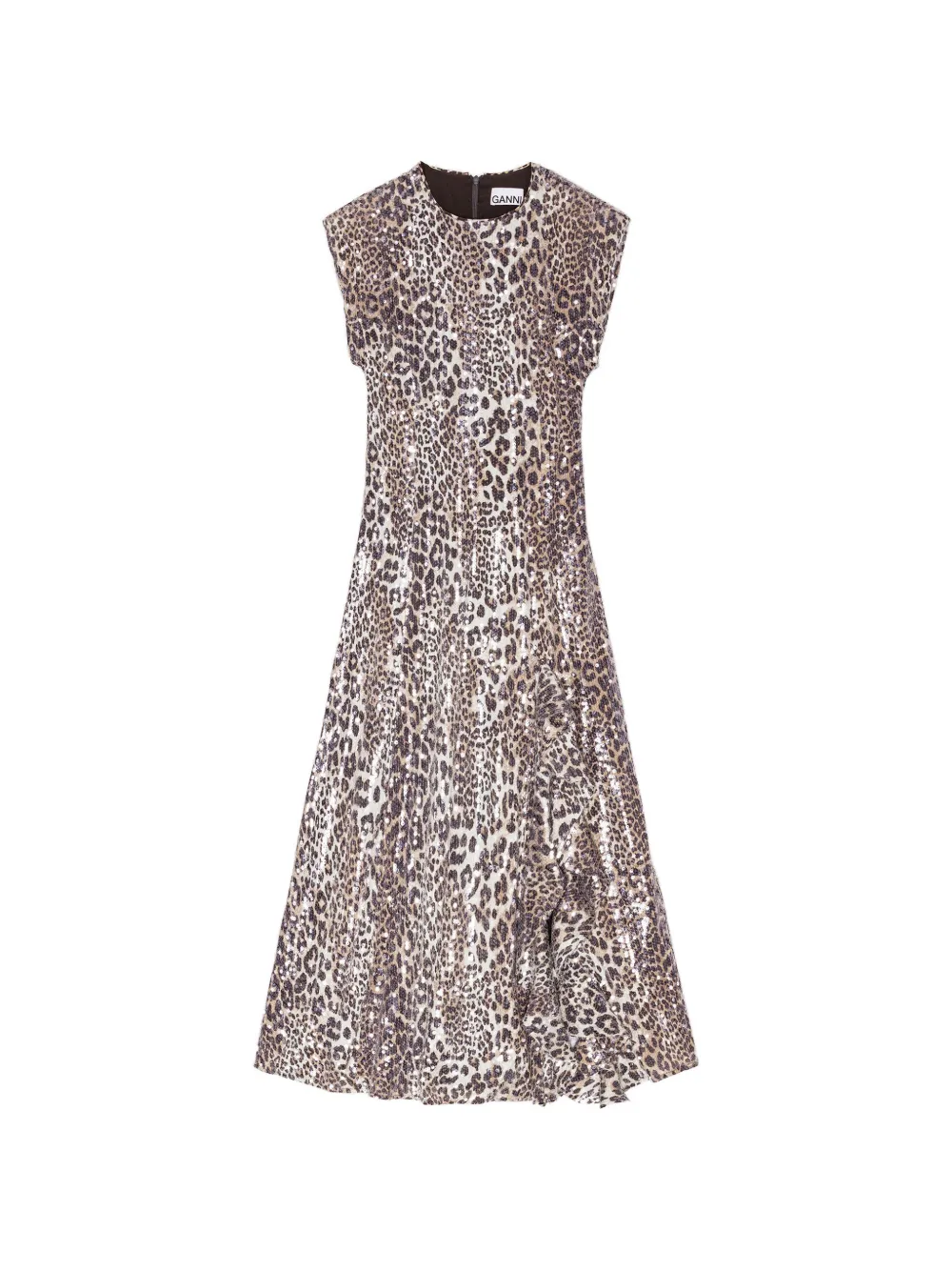 GANNI Jurk met luipaardprint Wit