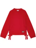 GANNI drawstring-hem sweater - Red