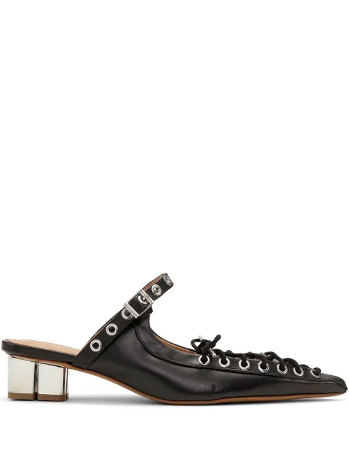 Mules en cuir à lacets - GANNI - Modalova