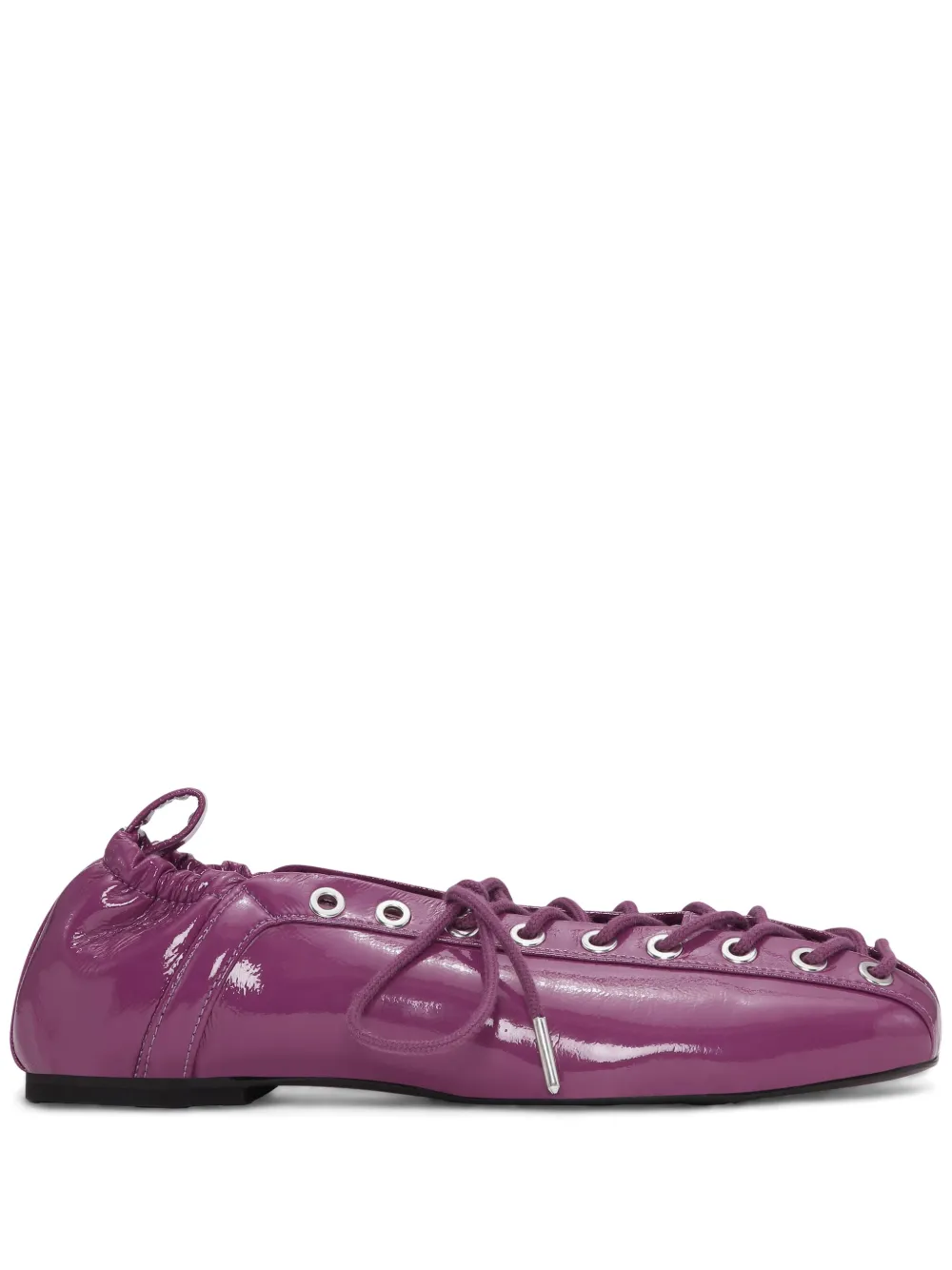 GANNI lace-up ballet flats Purple