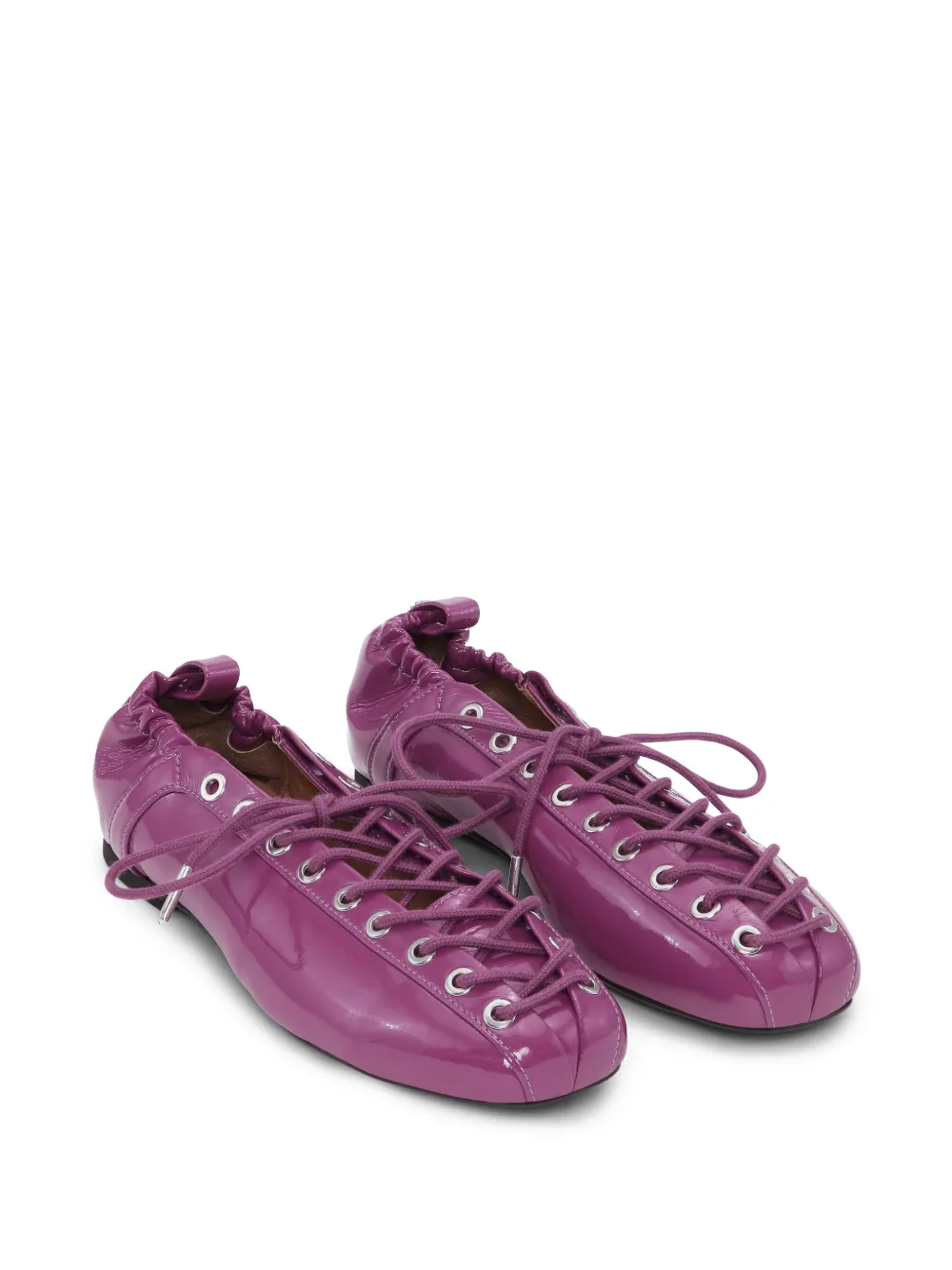 GANNI lace-up ballet flats Purple