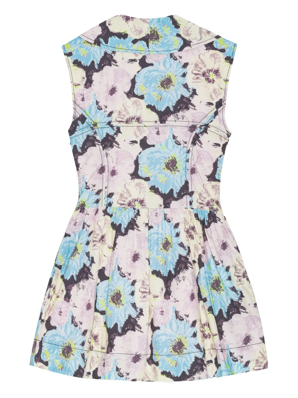 GANNI Mini-jurk met print Blauw