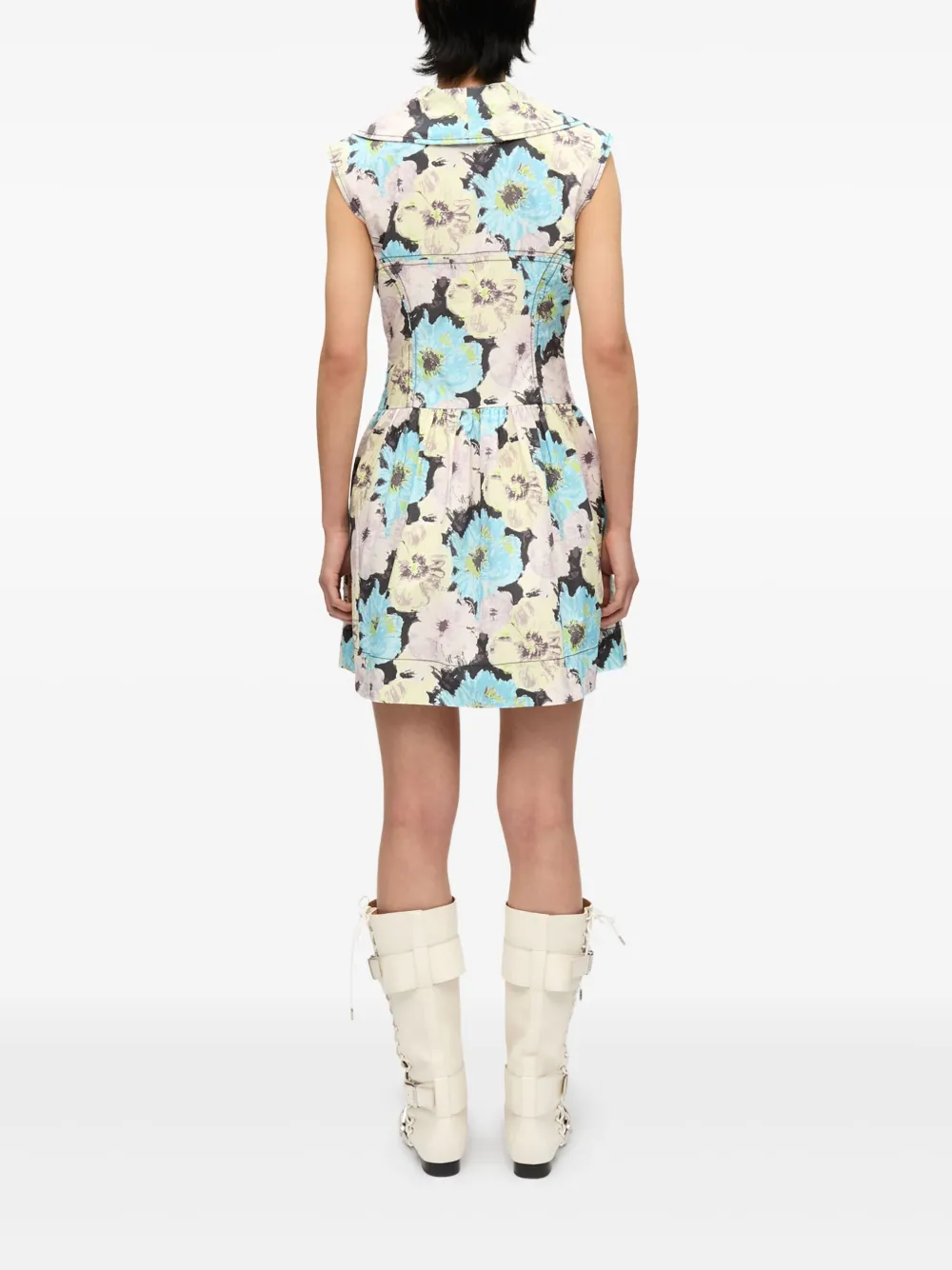 GANNI Mini-jurk met print Blauw