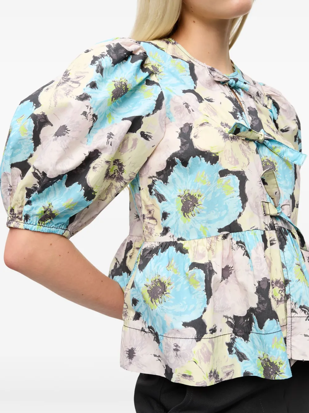 GANNI Shirt met print Blauw