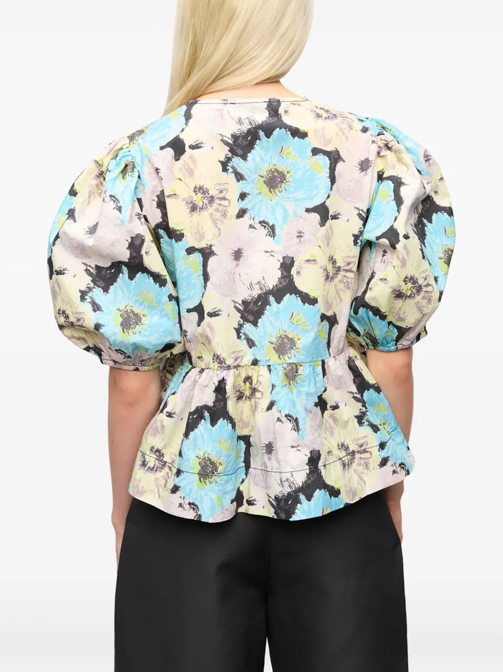 GANNI Shirt met print Blauw