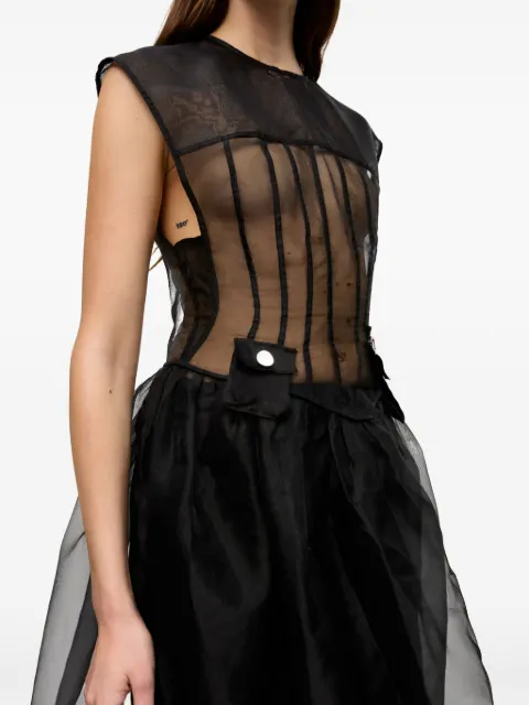 GANNI semi-sheer dress W0520 - 3