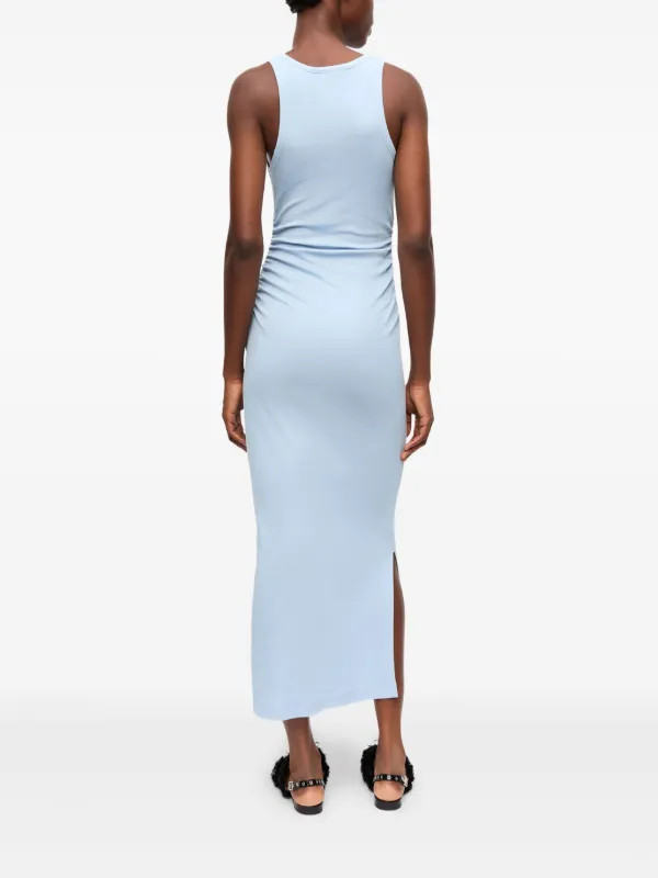 ganni ribbed dress Fine Cotton Rib Crochet V-neck Dress