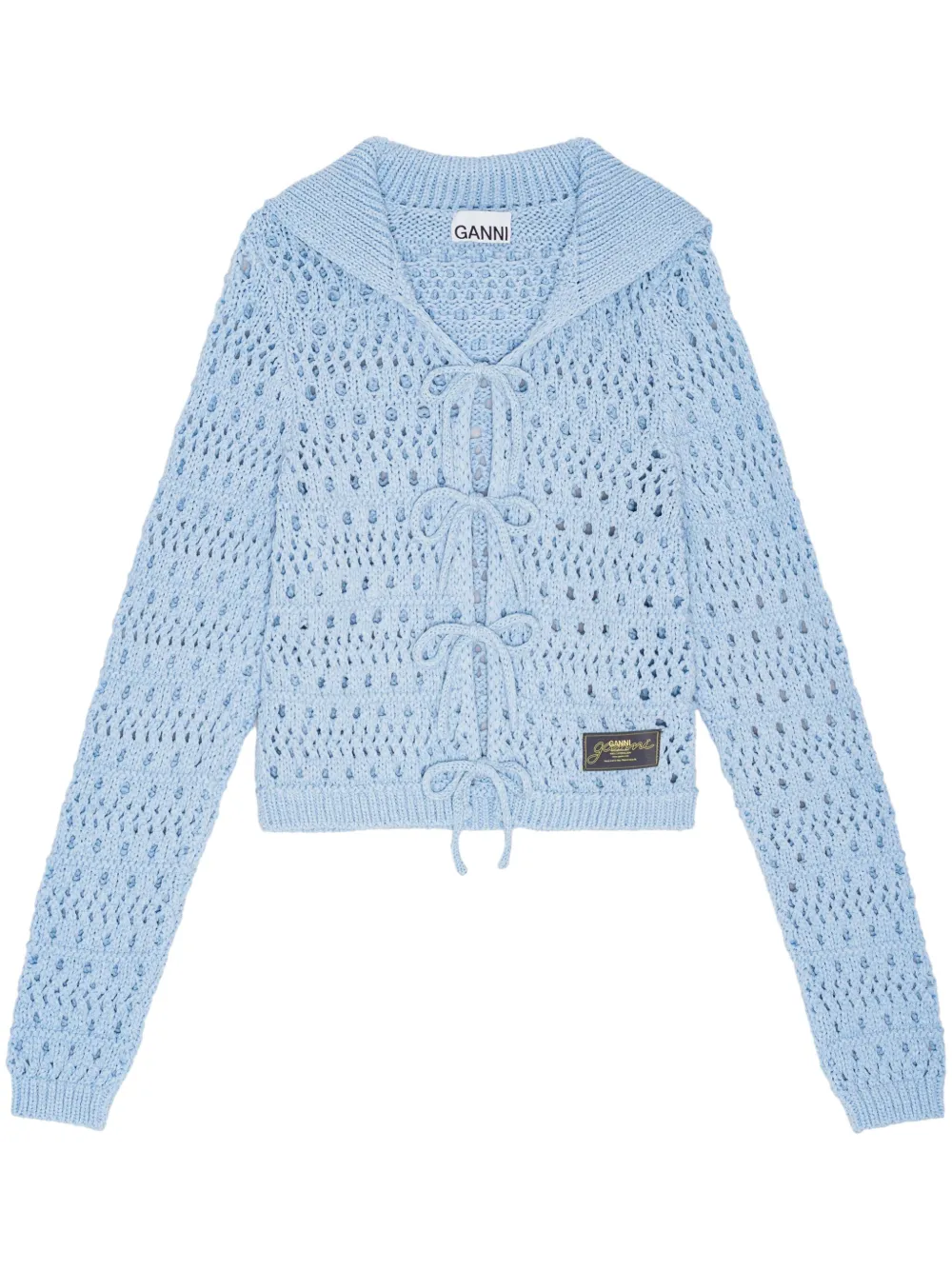 GANNI Opengebreid vest Blauw