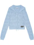 GANNI open-knit cardigan - Blue