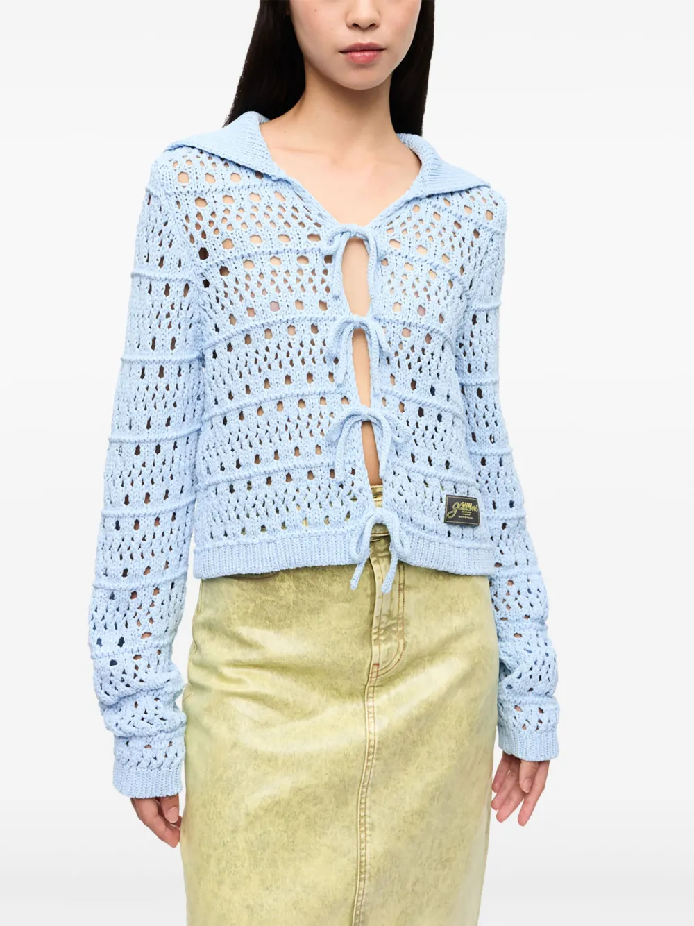 GANNI Opengebreid vest Blauw