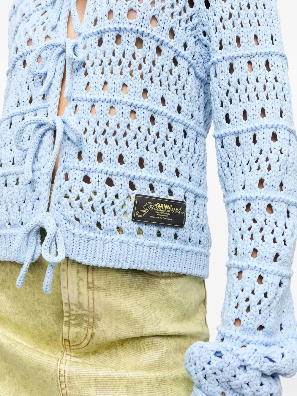 GANNI Opengebreid vest Blauw
