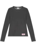 GANNI logo-patch T-shirt - Grey