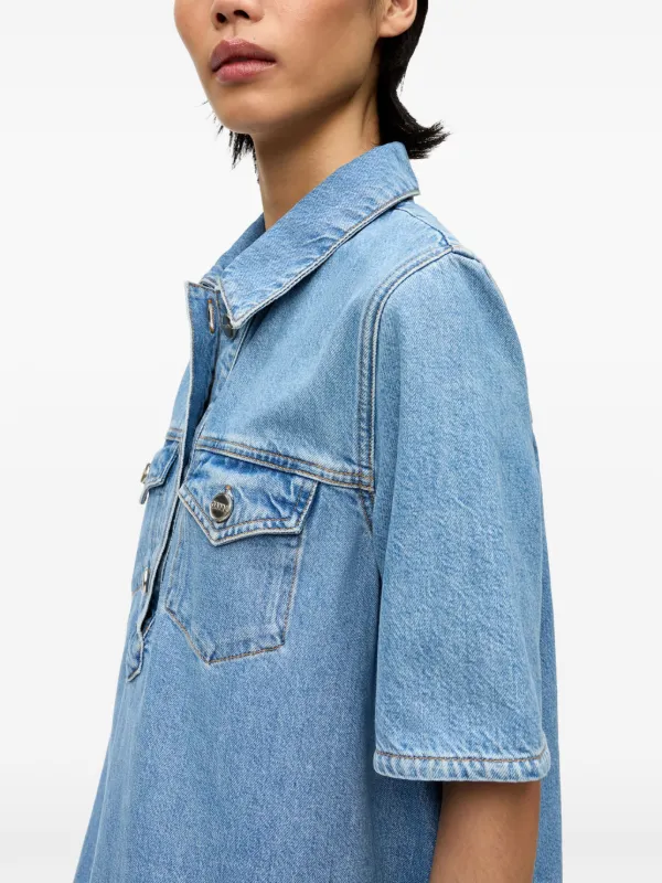 ワンピース Ganni EMBROIDERED DENIM DRESS 28285934_57816363_600.jpg