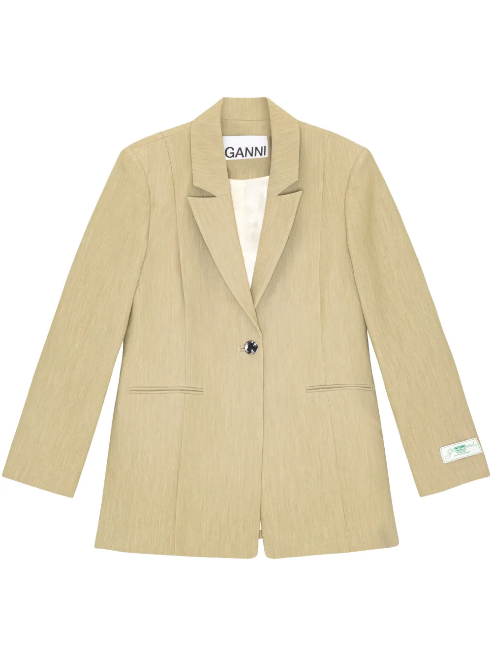 GANNI Blazer met applicatie Beige
