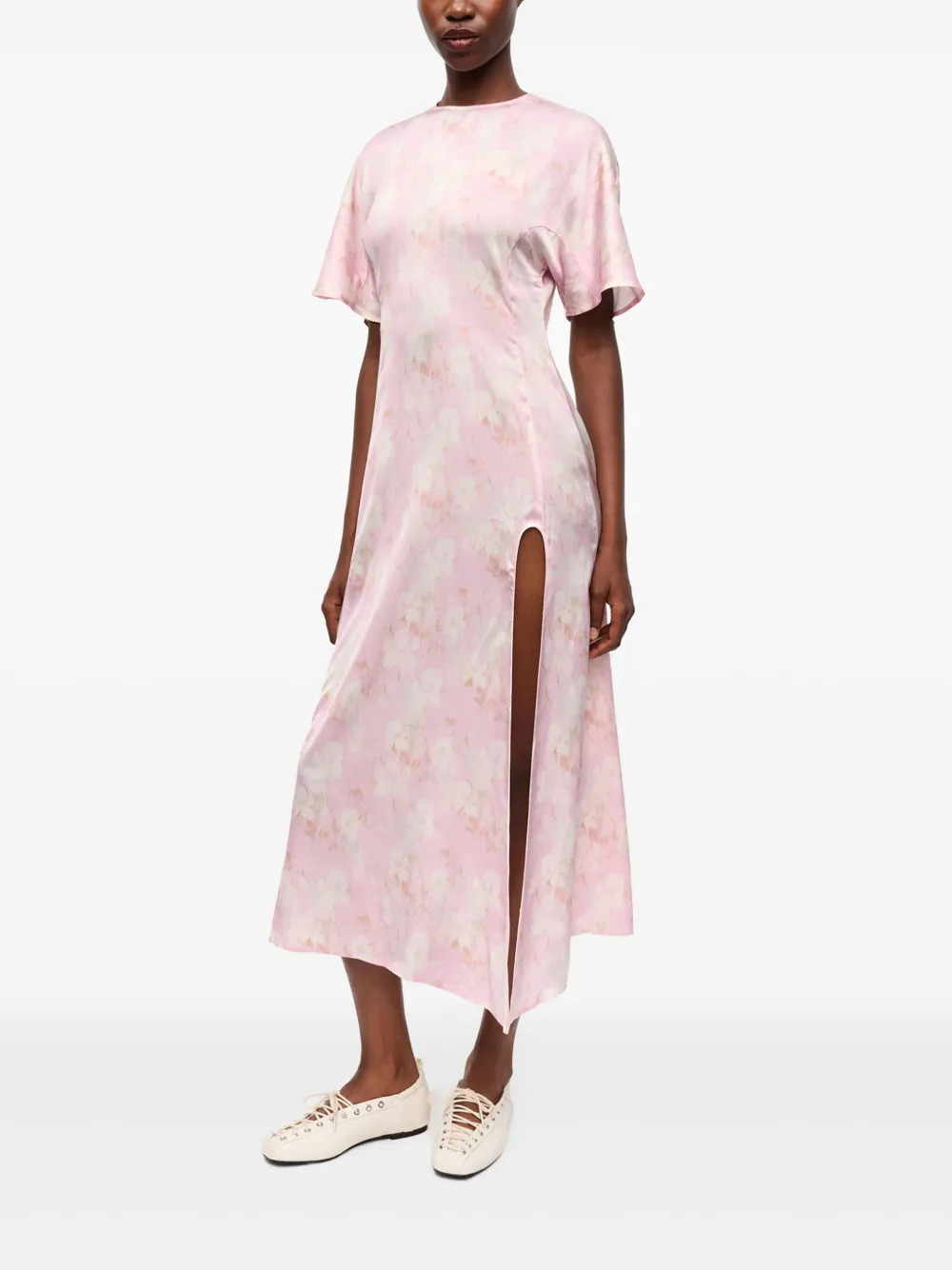 GANNI Maxi-jurk met print - Roze