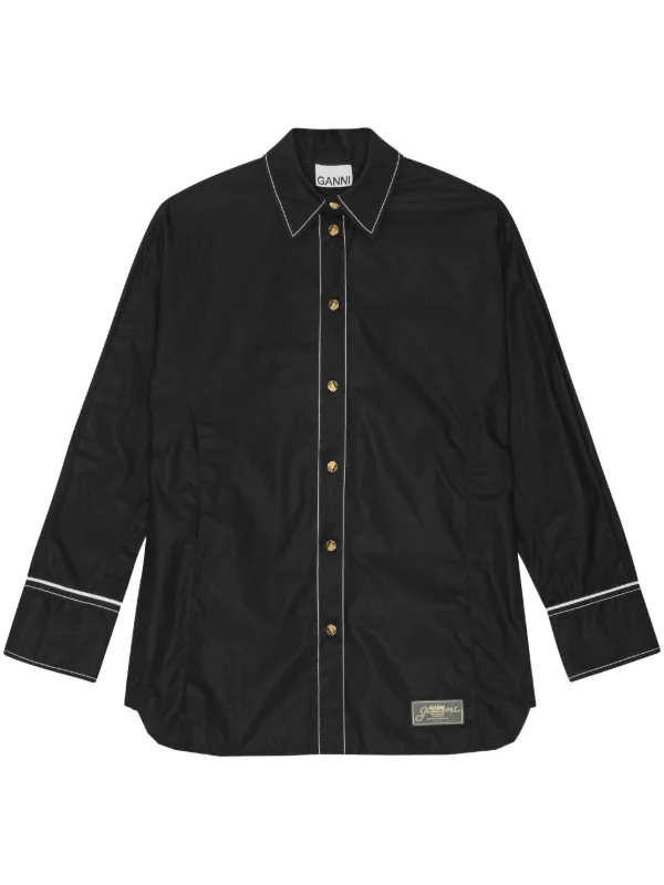 Ganni Contrasting Shirt in Black