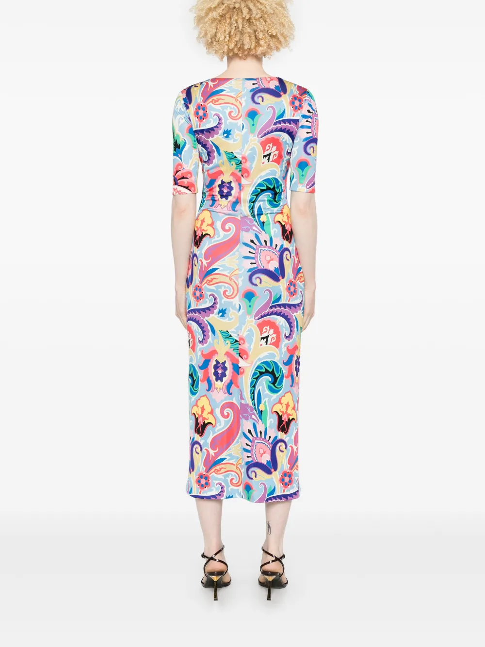 ETRO Jurk met paisley-print Blauw