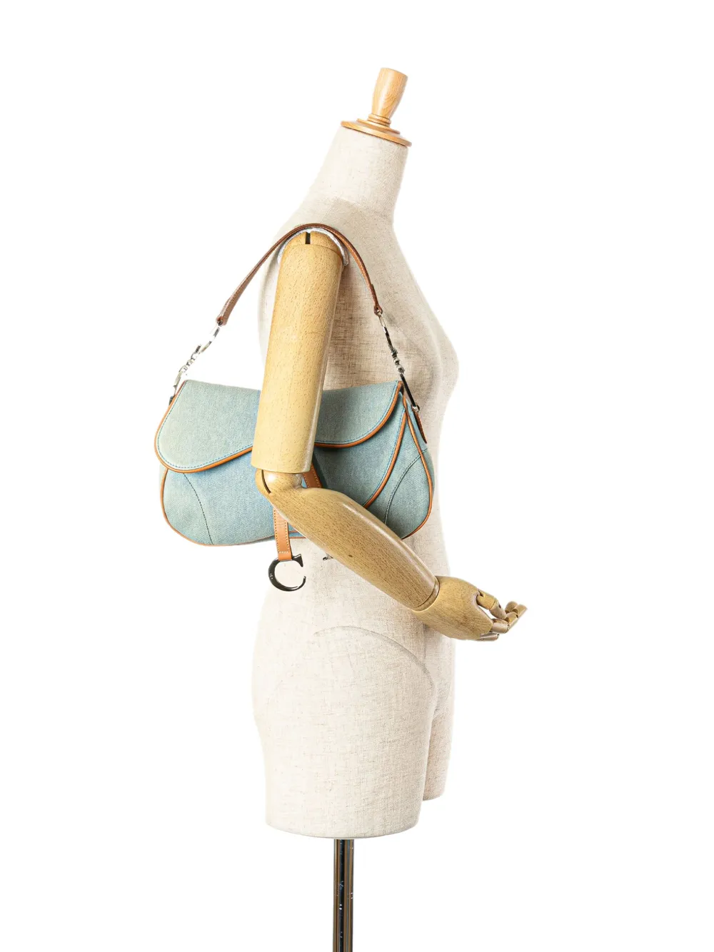 Christian Dior Pre-Owned 2001 Denim Double Saddle shoulder bag - Blauw