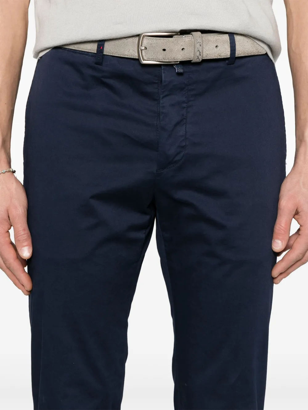 Shop Kiton Cotton Chinos In Blue