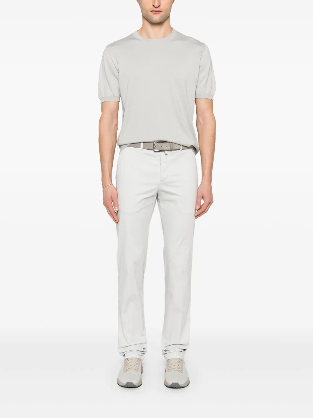 Kiton Katoenen T-shirt - Grijs