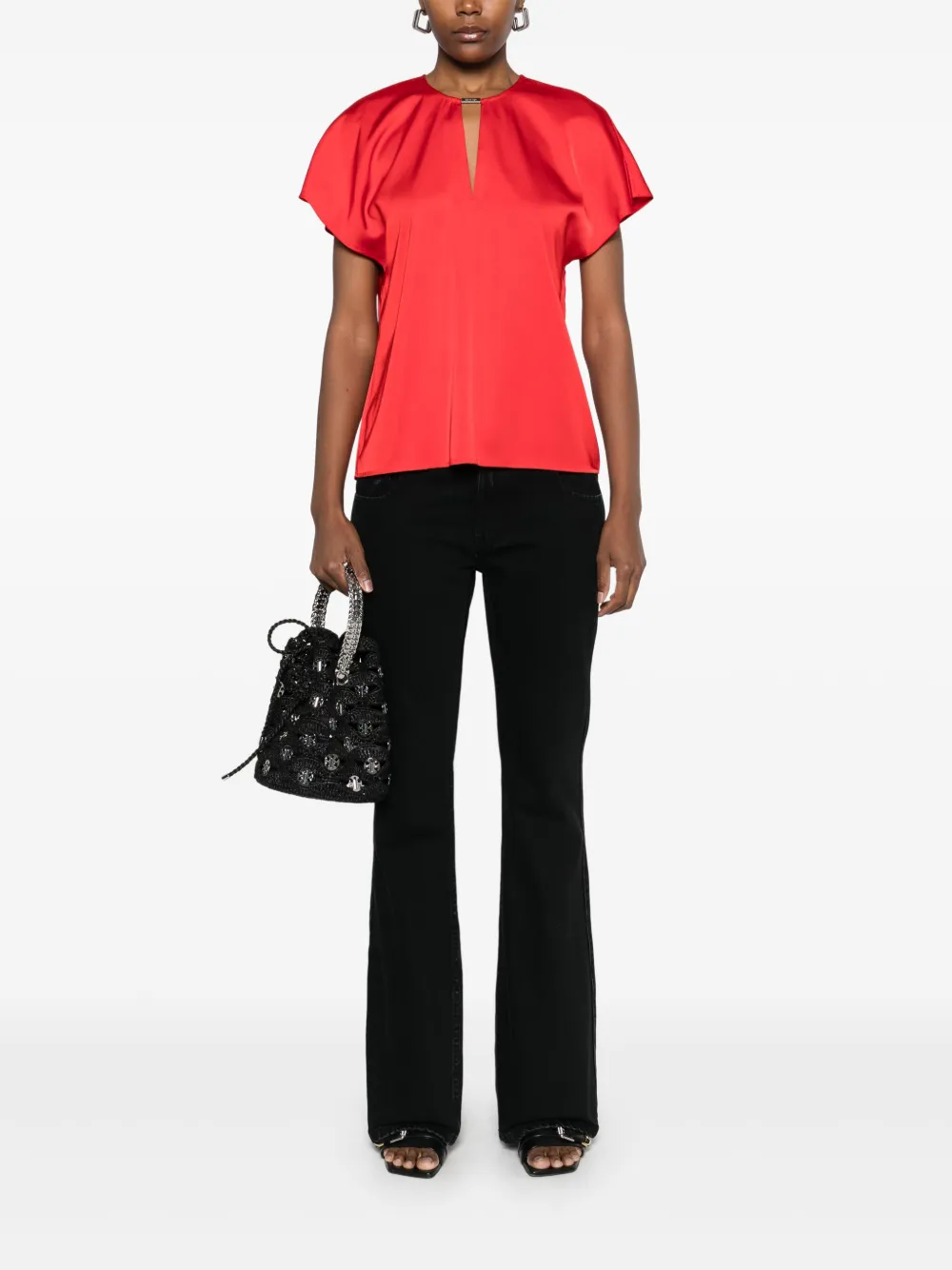 Calvin Klein Blouse met logoplakkaat - Rood