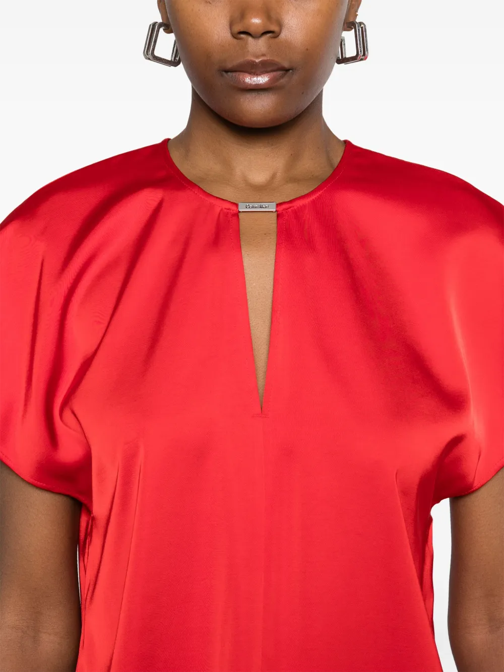 Calvin Klein Blouse met logoplakkaat Rood