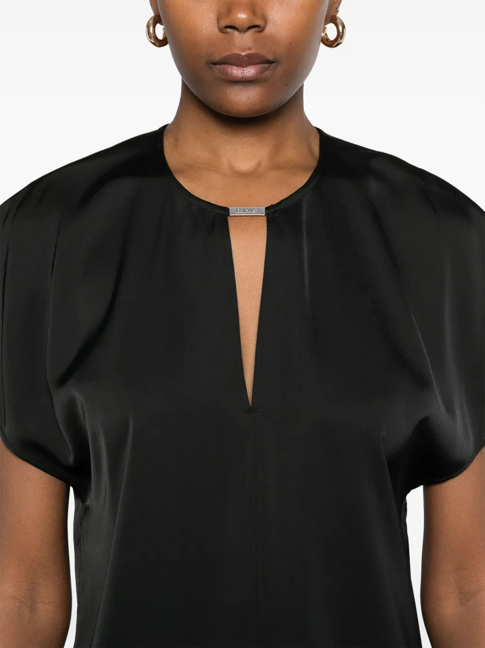 Calvin Klein Blouse met logoplakkaat Zwart