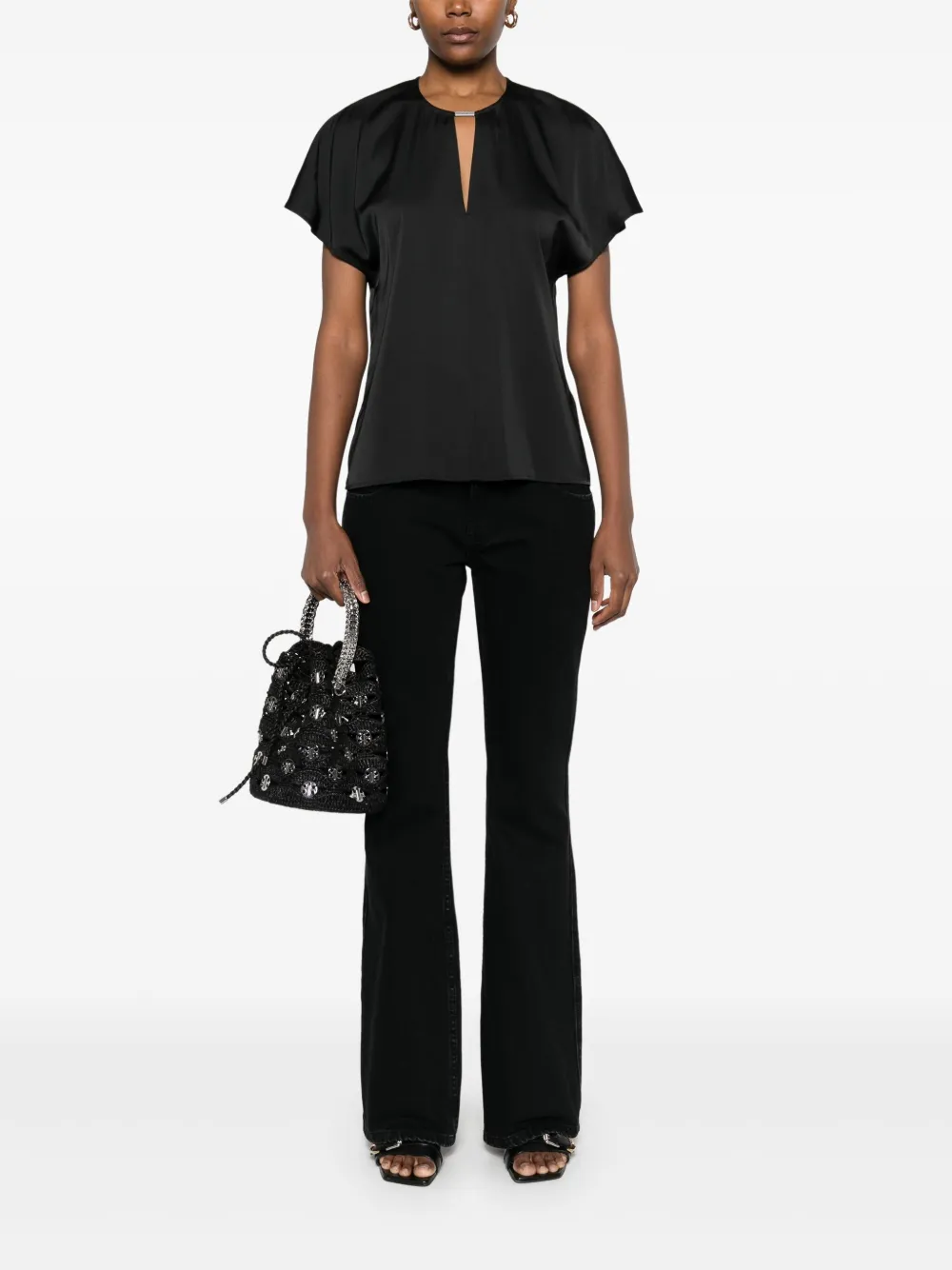 Calvin Klein logo-plaque blouse - Zwart