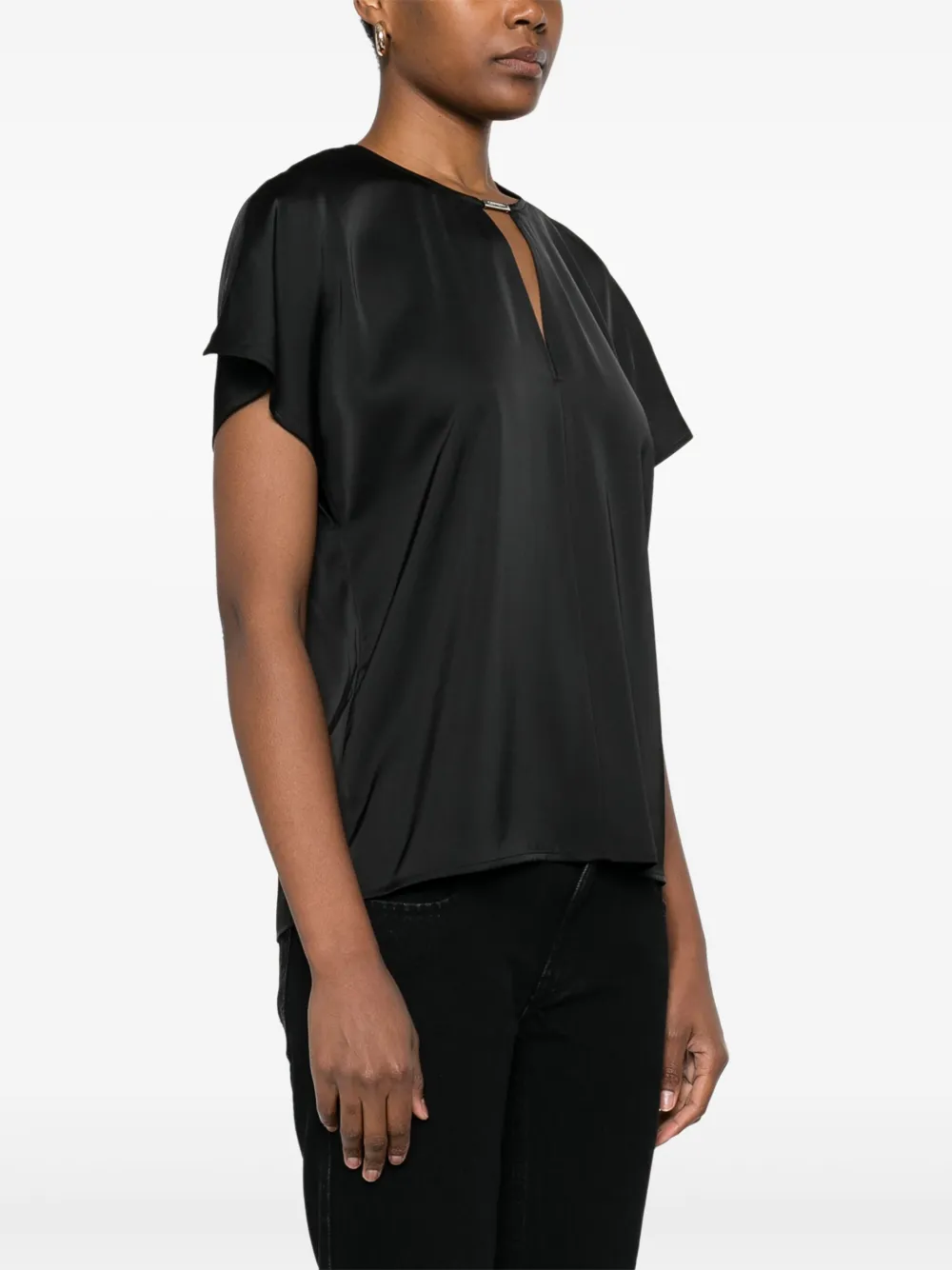 Calvin Klein Blouse met logoplakkaat Zwart