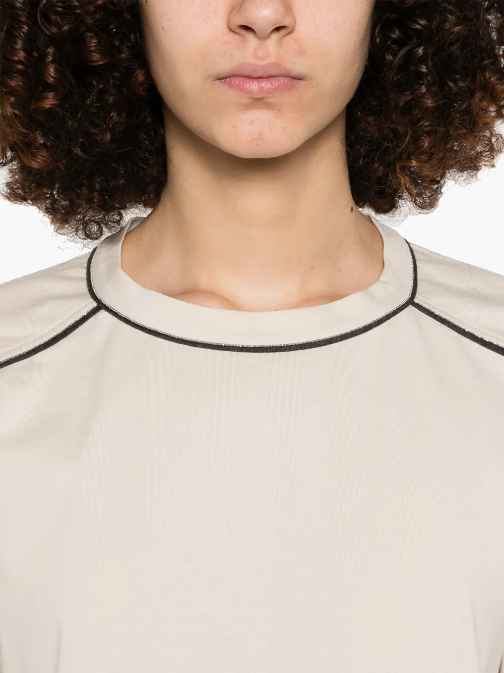 Brunello Cucinelli T-shirt met Monili-detail Beige