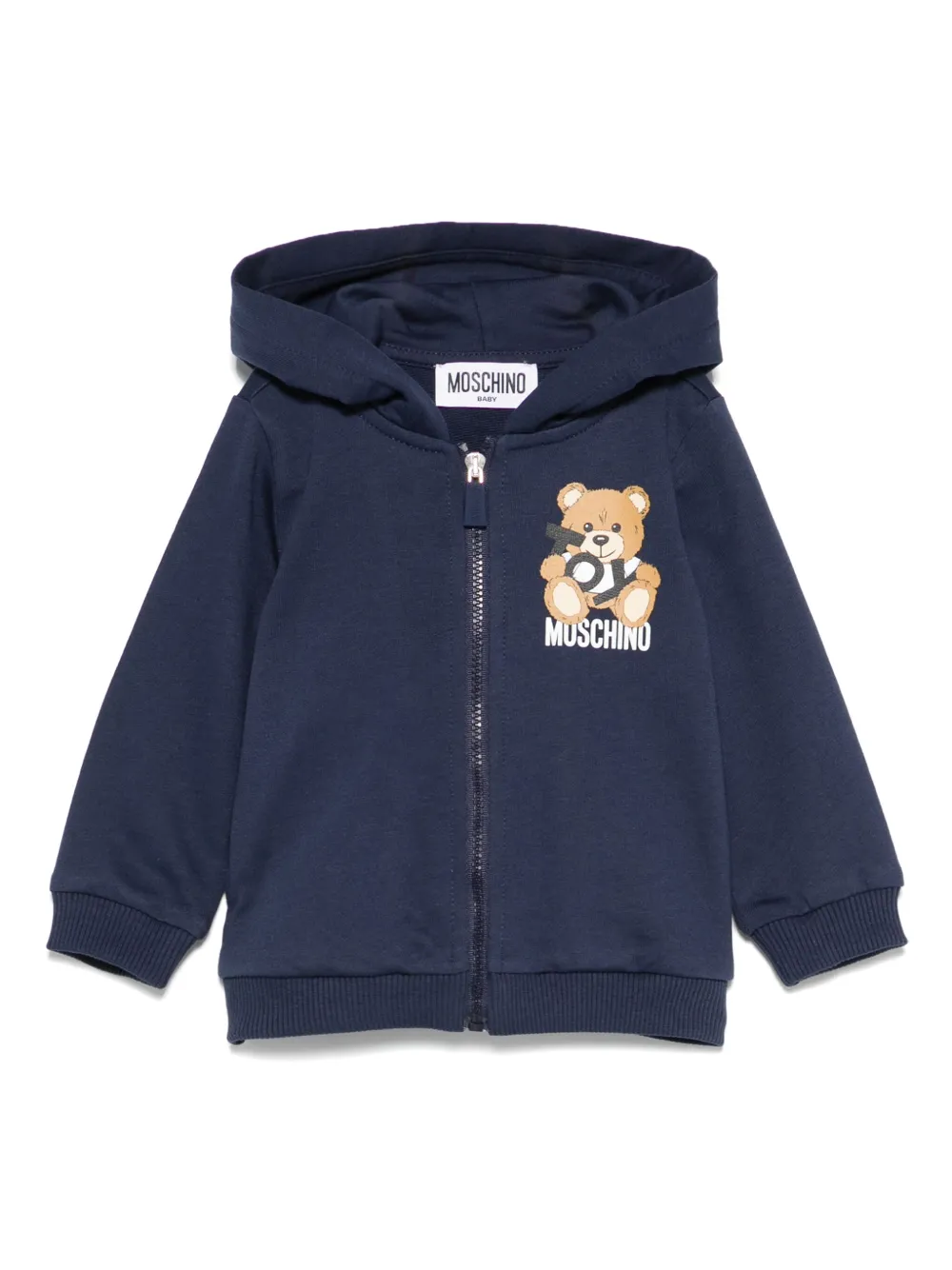 Moschino Kids Hoodie met teddybeerprint Blauw