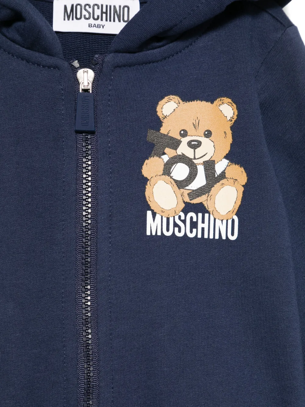 Moschino Kids Hoodie met teddybeerprint Blauw