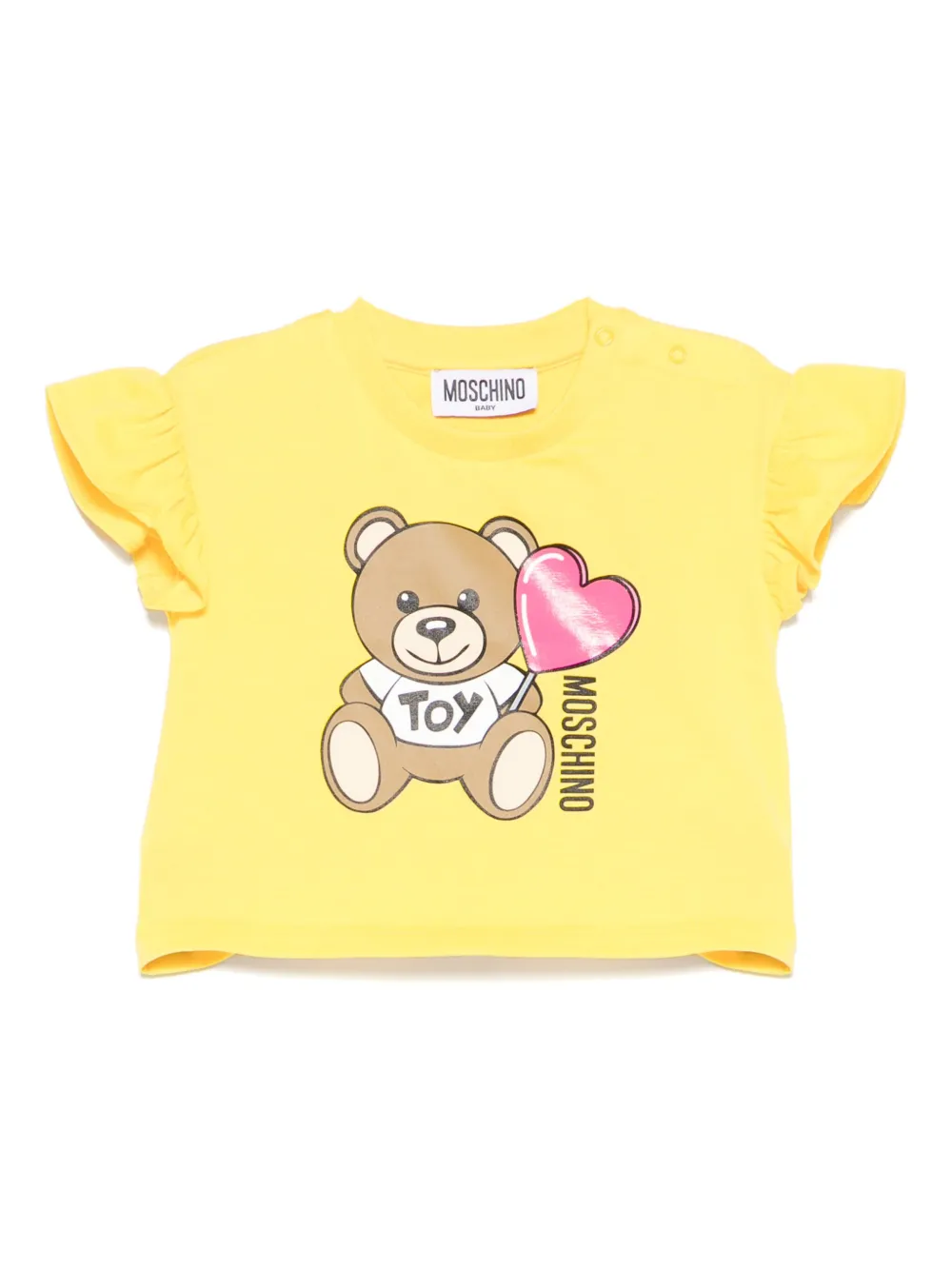 Moschino Kids T-shirt met teddybeerprint Geel