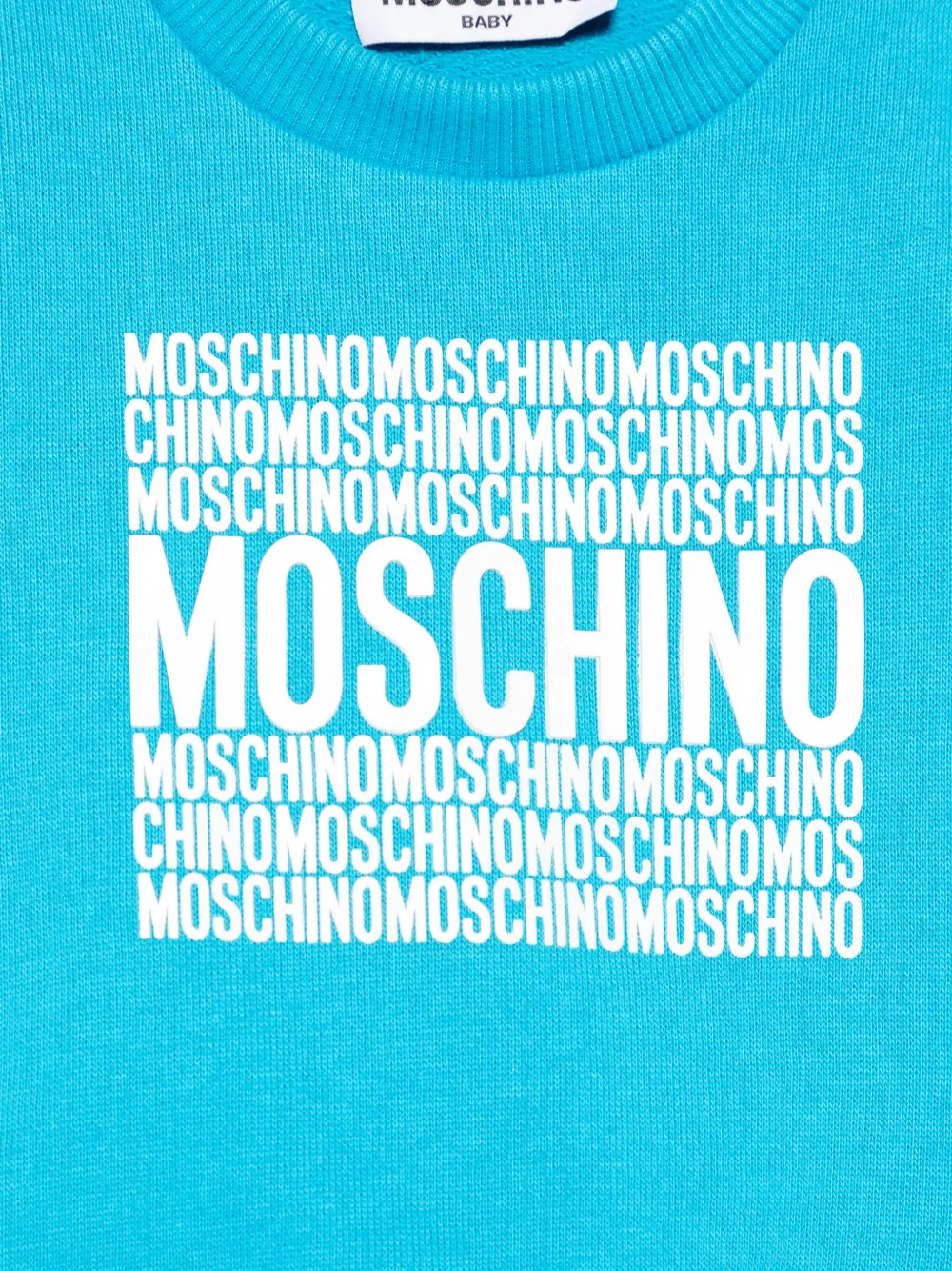 Moschino Kids Sweater met logoprint Blauw