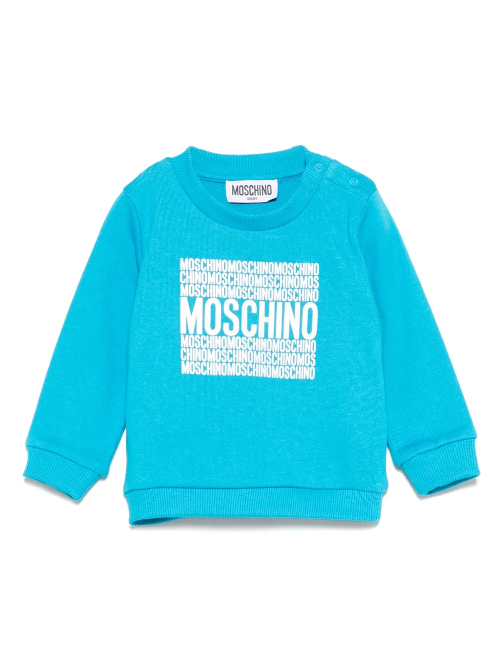 Moschino Kids Sweater met logoprint Blauw