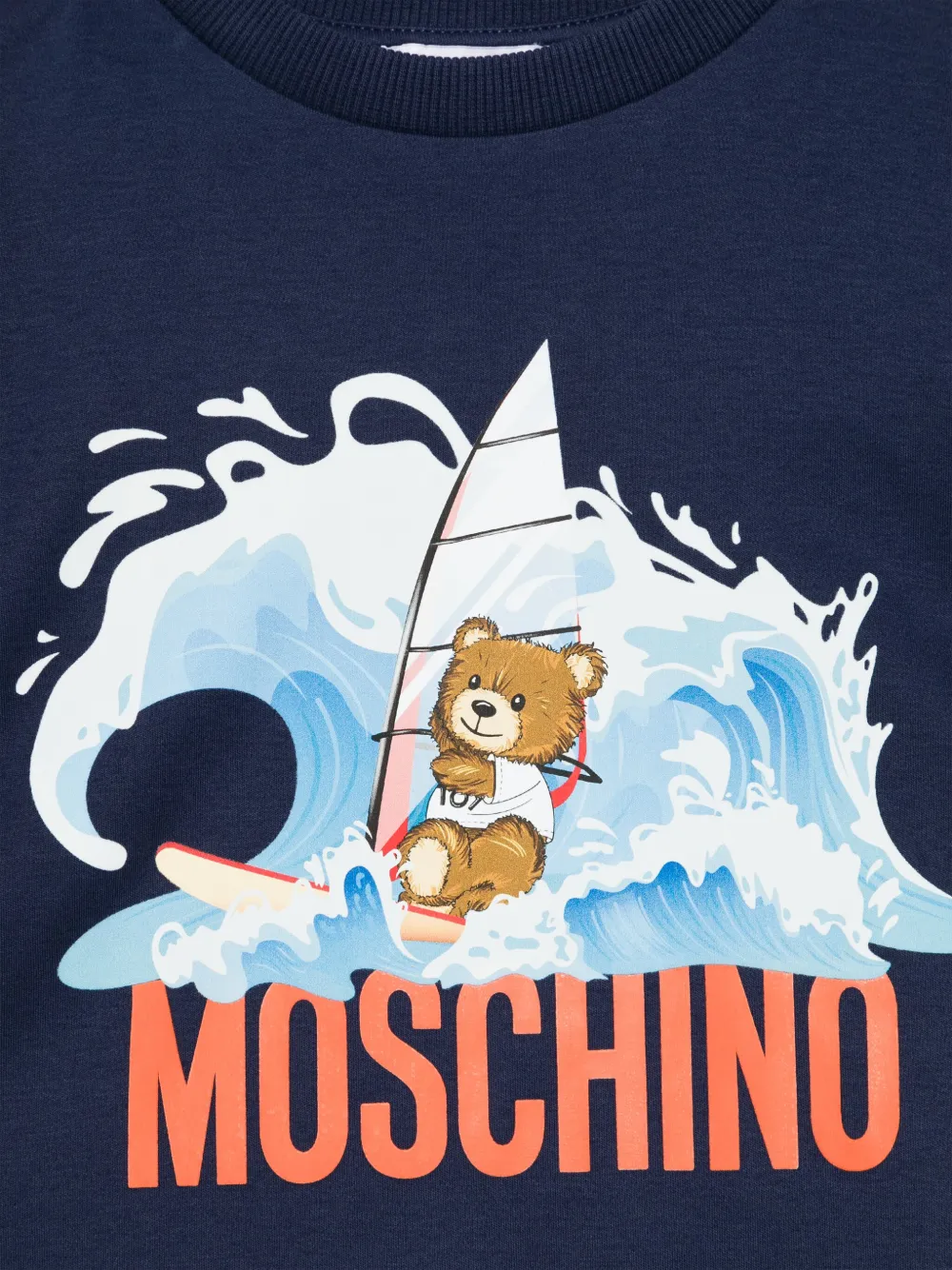 Moschino Kids T-shirt met teddybeerprint Blauw