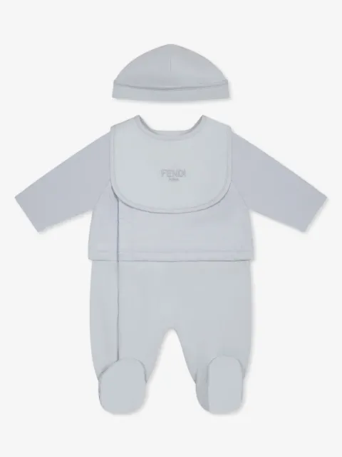 Fendi Kids Strampler-Set mit Logo-Stickerei