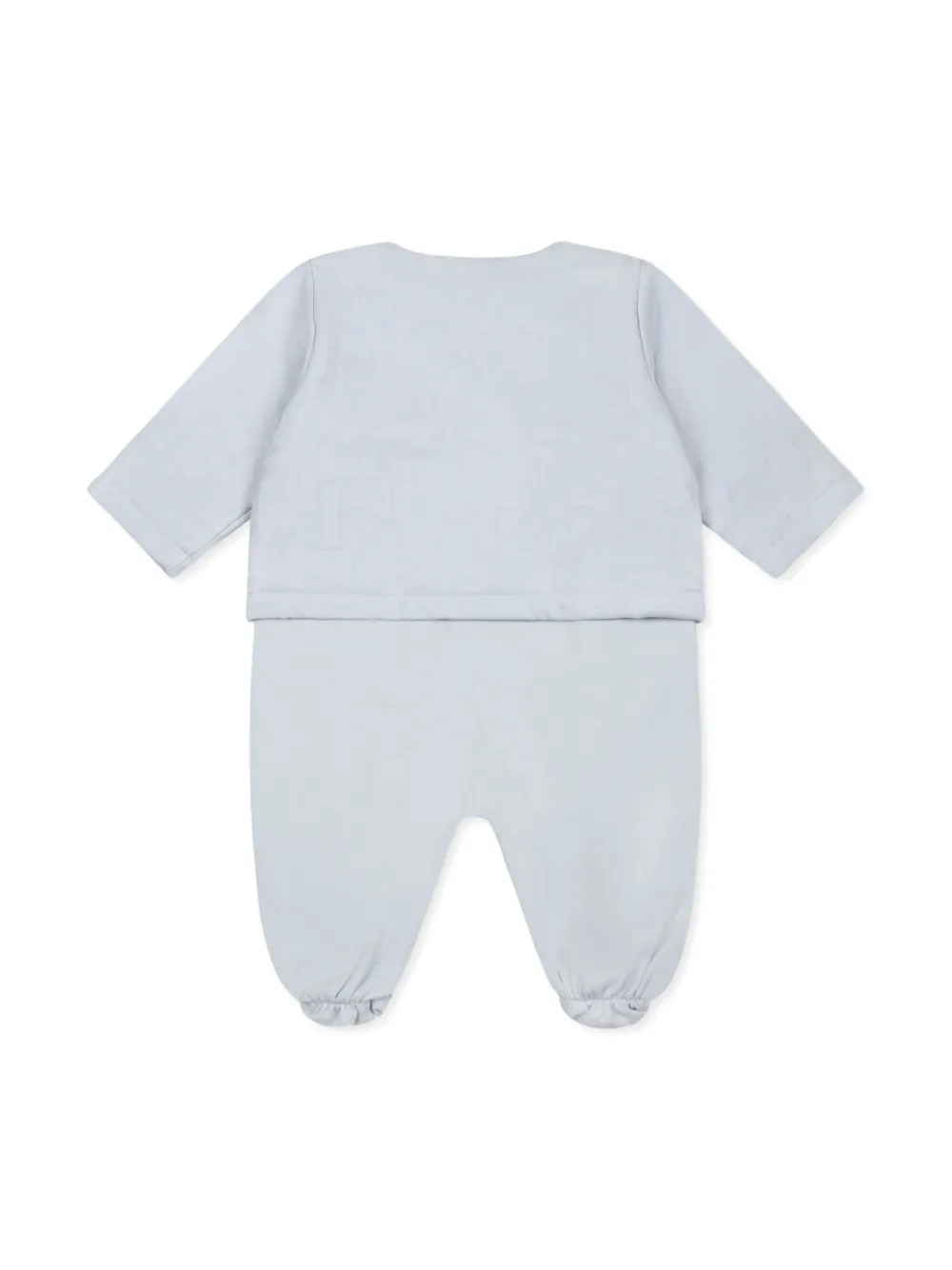 Fendi Kids Romper met geborduurd logo Blauw