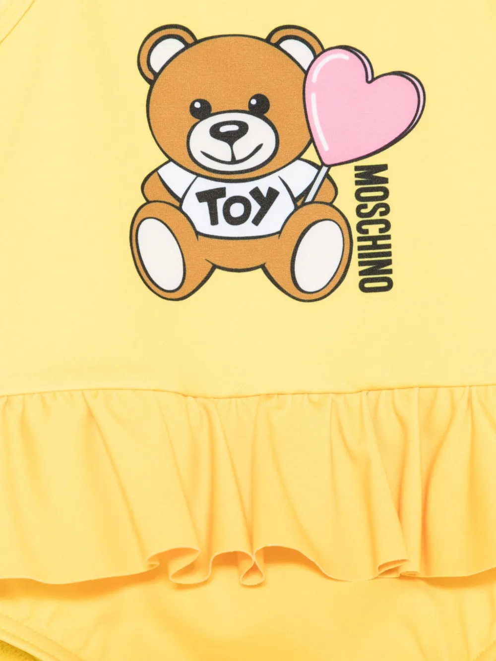 Moschino Kids Badpak met teddybeer logo Geel