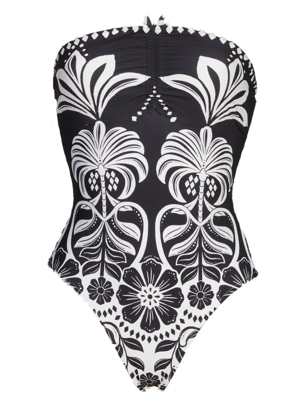 Farm Rio Flowers Leopards One Piece Flower Leopards Off-white In Black