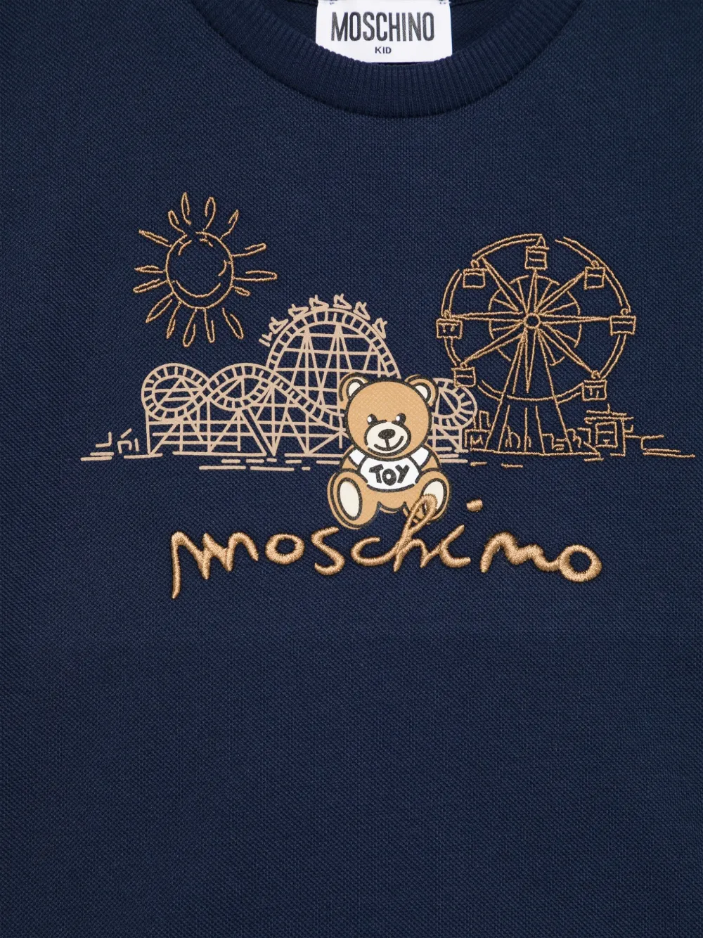 Moschino Kids T-shirt met teddybeerprint Blauw