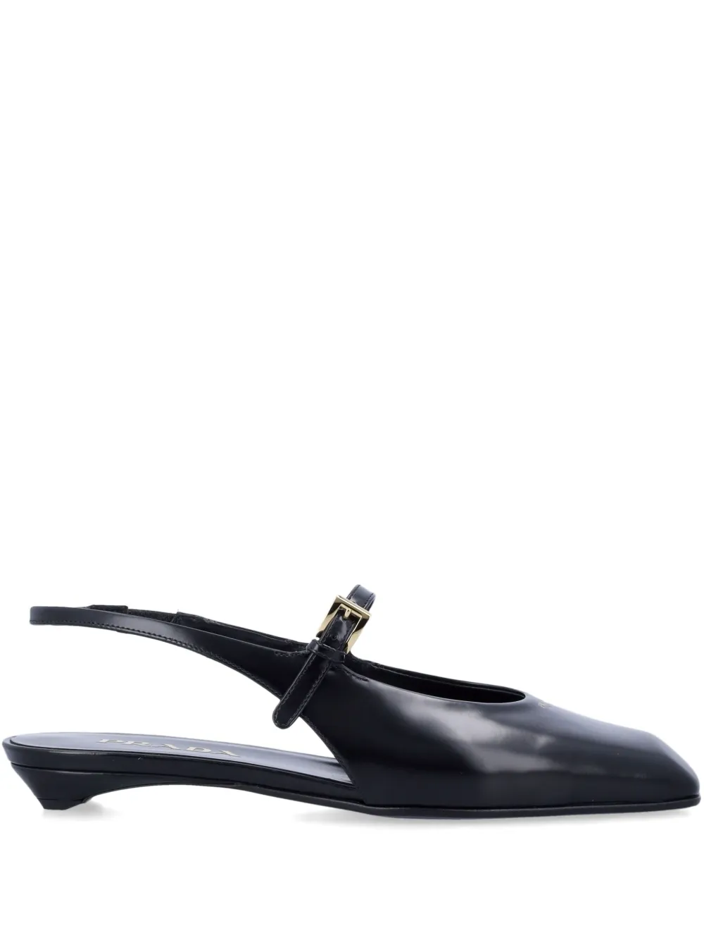 Prada Leren slingback ballerina's Zwart
