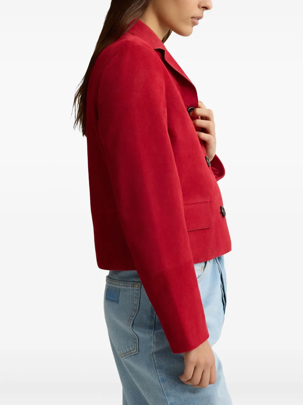 Liu •jo Suede Jacket In Red