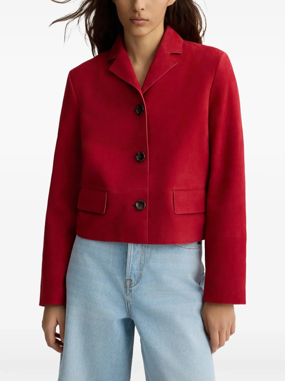 Liu •jo Suede Jacket In Red